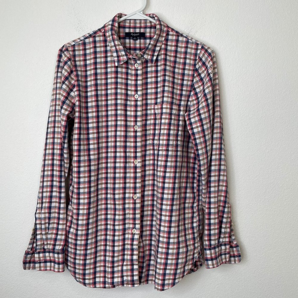 Madwell Flannel Slim Boyshirt in Palma Plaid